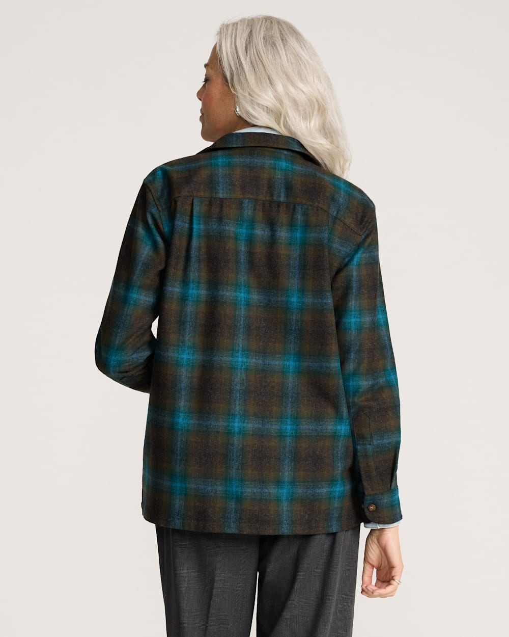 WOMEN'S BOYFRIEND BOARD SHIRT<br>TEAL/CHARCOAL OMBRE