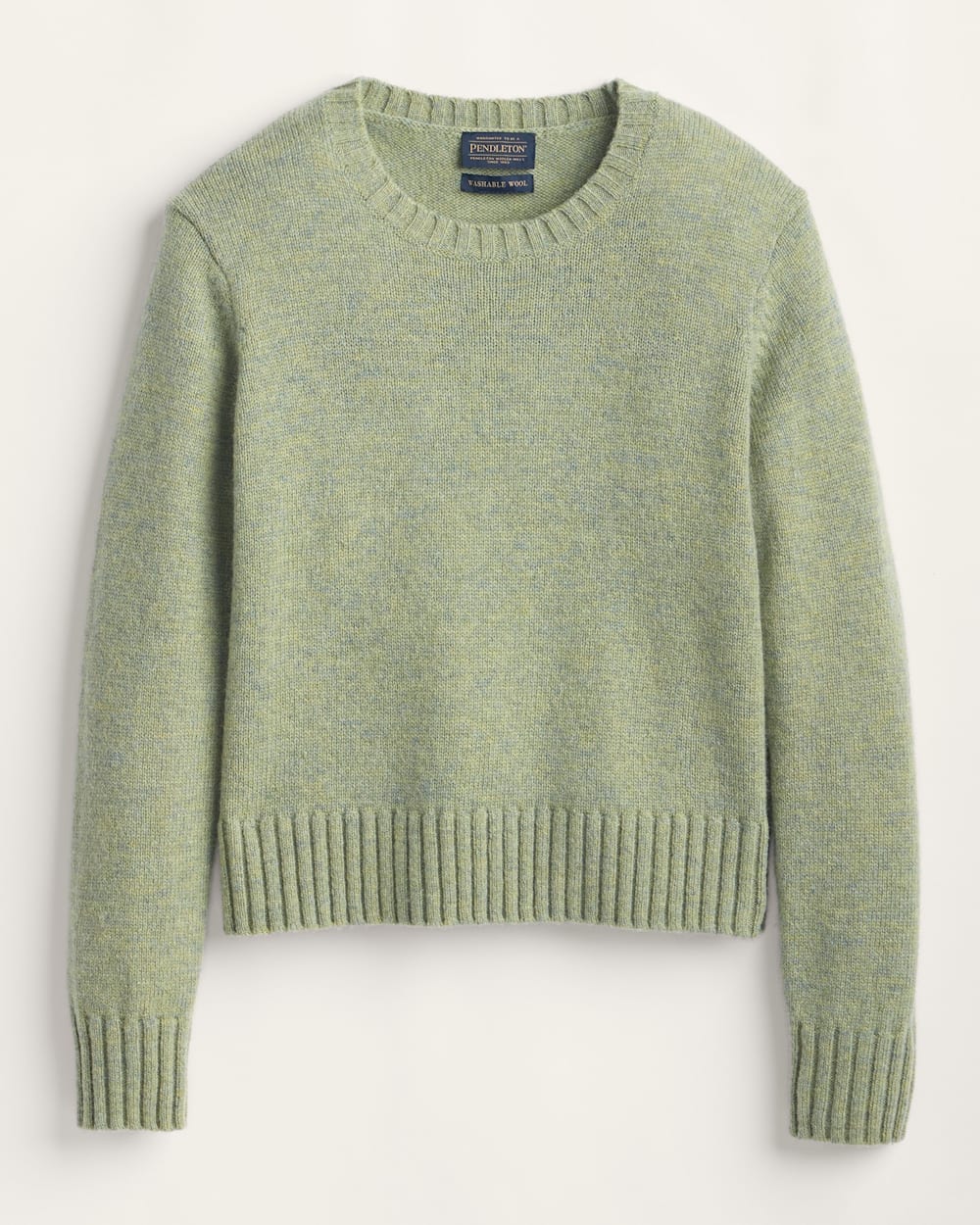 WOMEN'S SHETLAND COLLECTION CREWNECK<br>CEDAR GREEN HEATHER