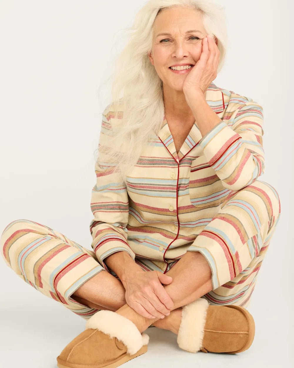 Striped pj set women's hotsell