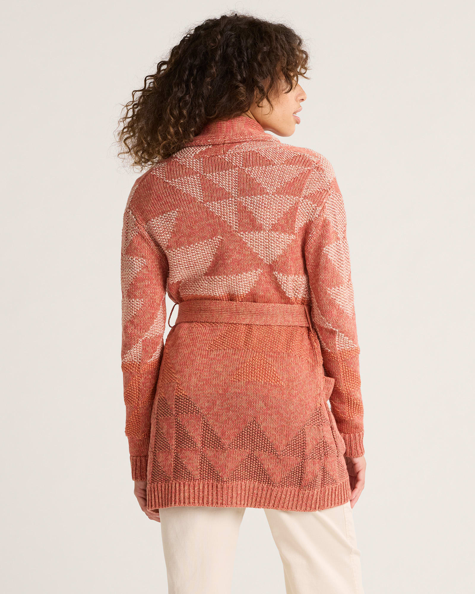 WOMEN'S MONTEREY BELTED COTTON CARDIGAN<br>RUST SUNSET