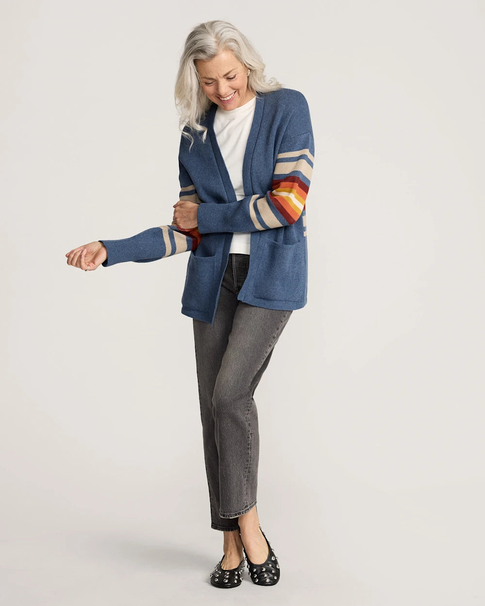 WOMEN'S SIERRA SPRINGS COTTON CARDIGAN<br>DUSTY BLUE HEATHER