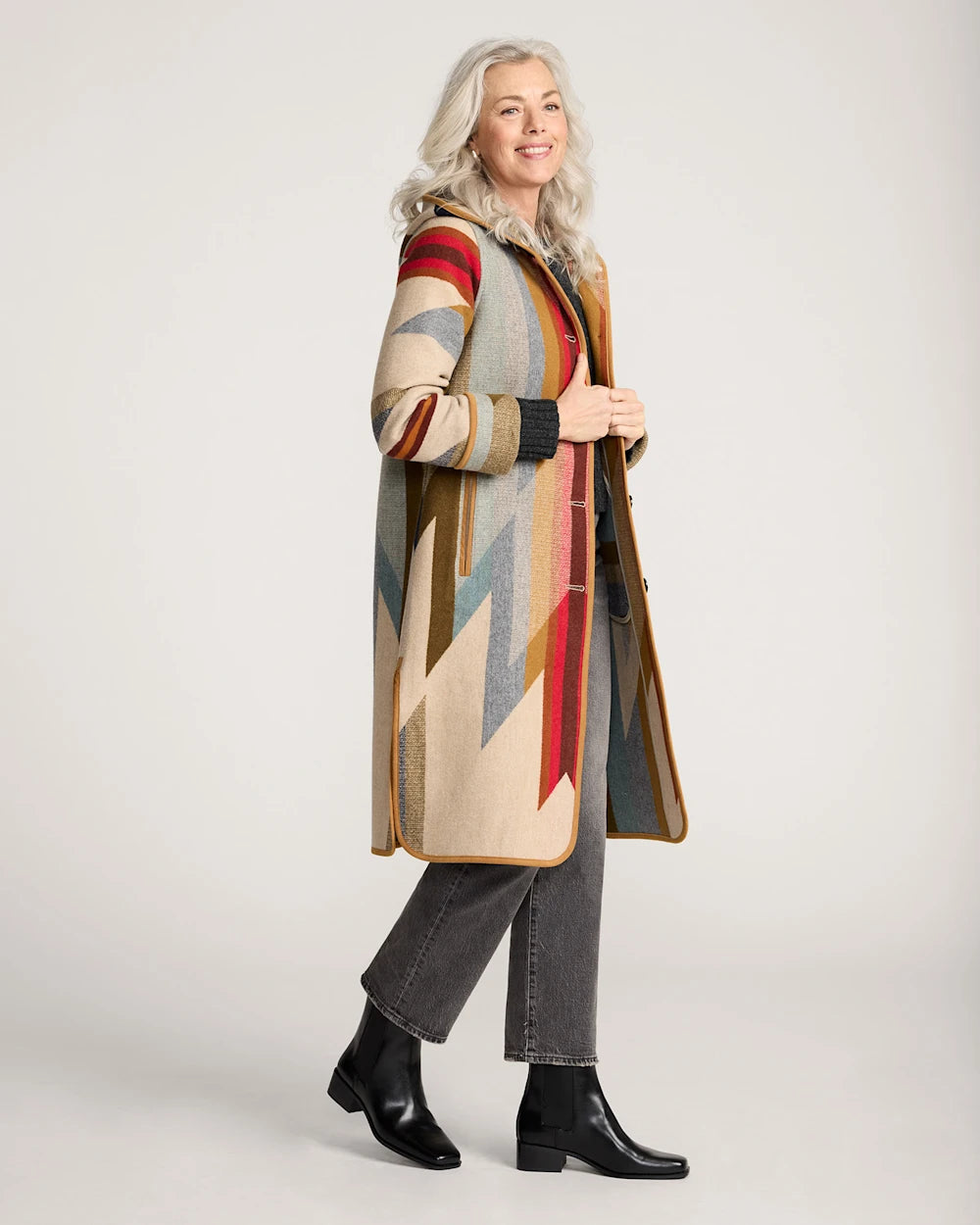 WOMEN'S WYETH TRAIL WOOL BLANKET COAT<br>TAN