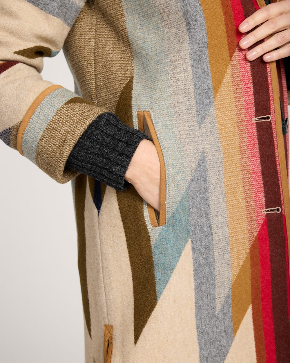 WOMEN'S WYETH TRAIL WOOL BLANKET COAT<br>TAN