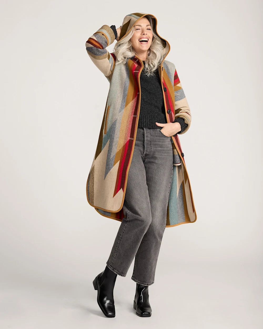 WOMEN'S WYETH TRAIL WOOL BLANKET COAT<br>TAN