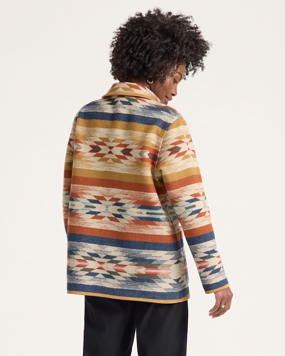 WOMEN'S WYETH FALLS REVERSIBLE WOOL COAT<br>TAN MULTI