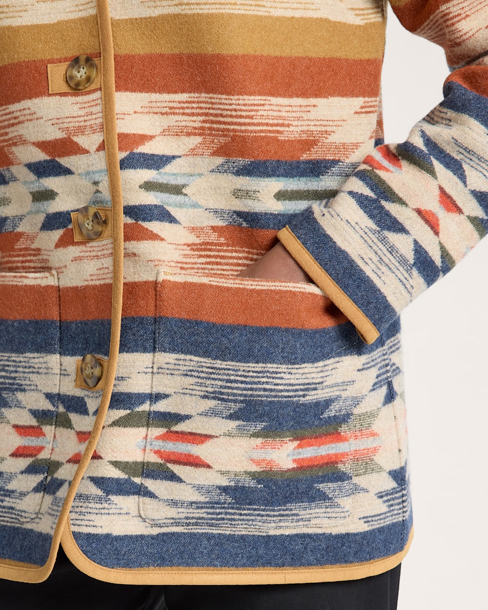 WOMEN'S WYETH FALLS REVERSIBLE WOOL COAT<br>TAN MULTI