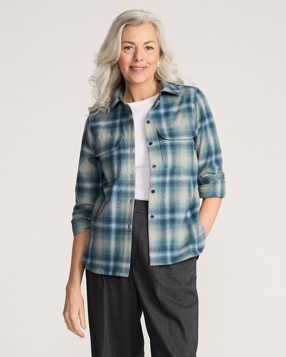 WOMEN'S BOARD SHIRT<br>BLUE/WHITE OMBRE