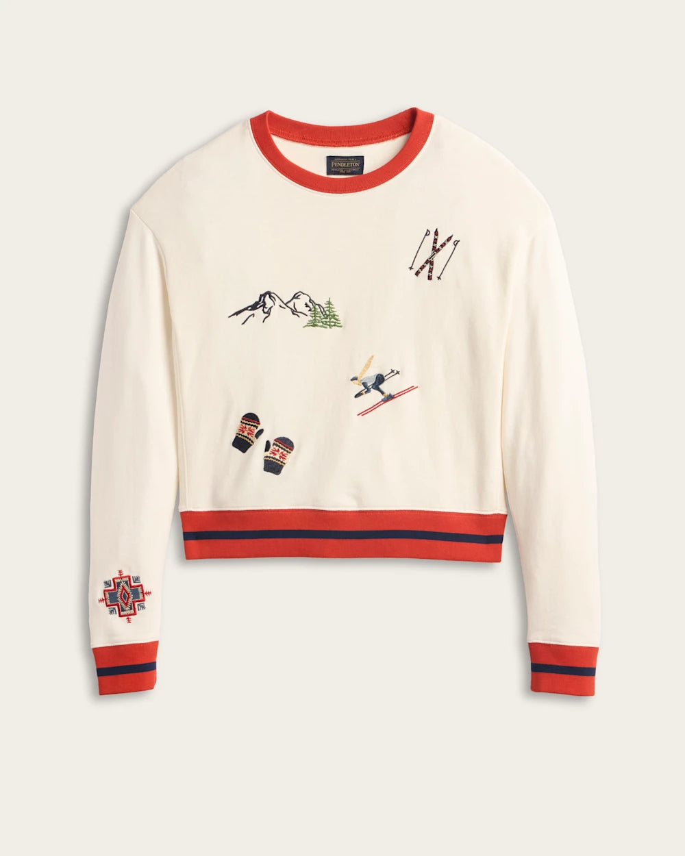 SAMPLE - WOMEN'S SKI GRAPHIC FRENCH TERRY PULLOVER<br>IVORY