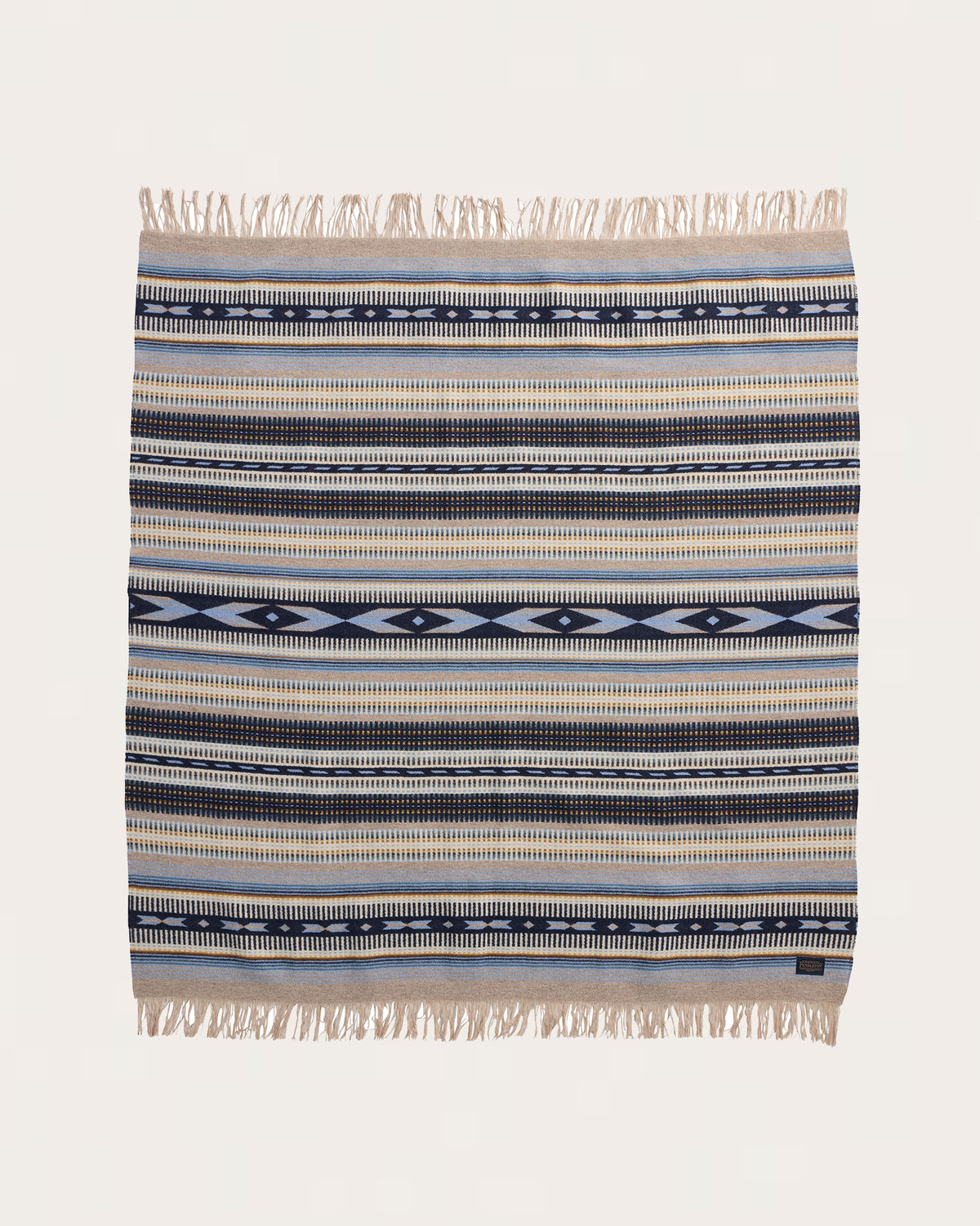 JACQUARD FRINGED THROW<br>RIO BRAVO BLUE