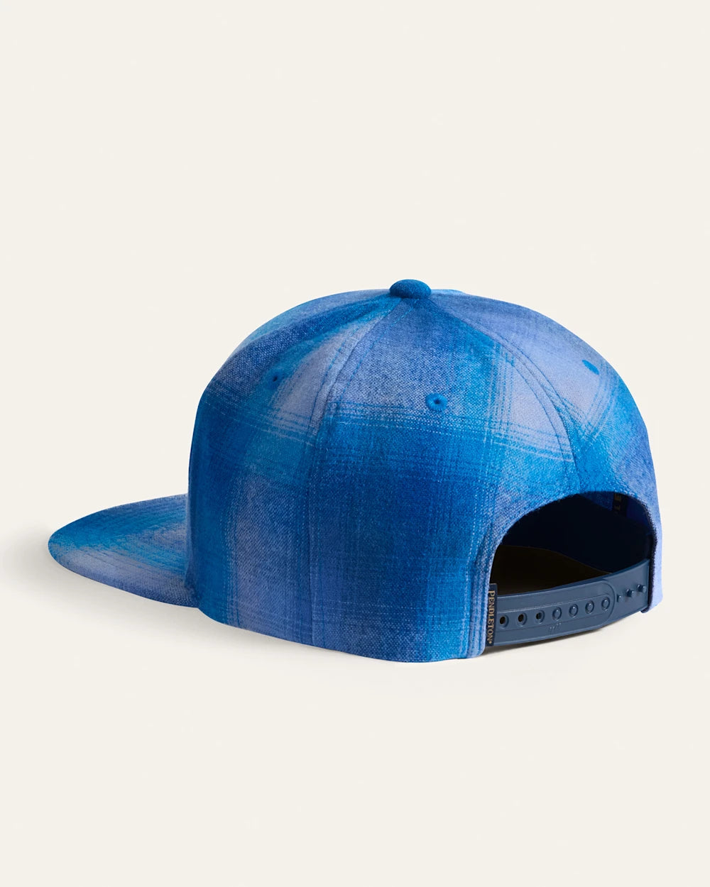 PLAID FLAT BRIM HAT<br>BLUE OMBRE
