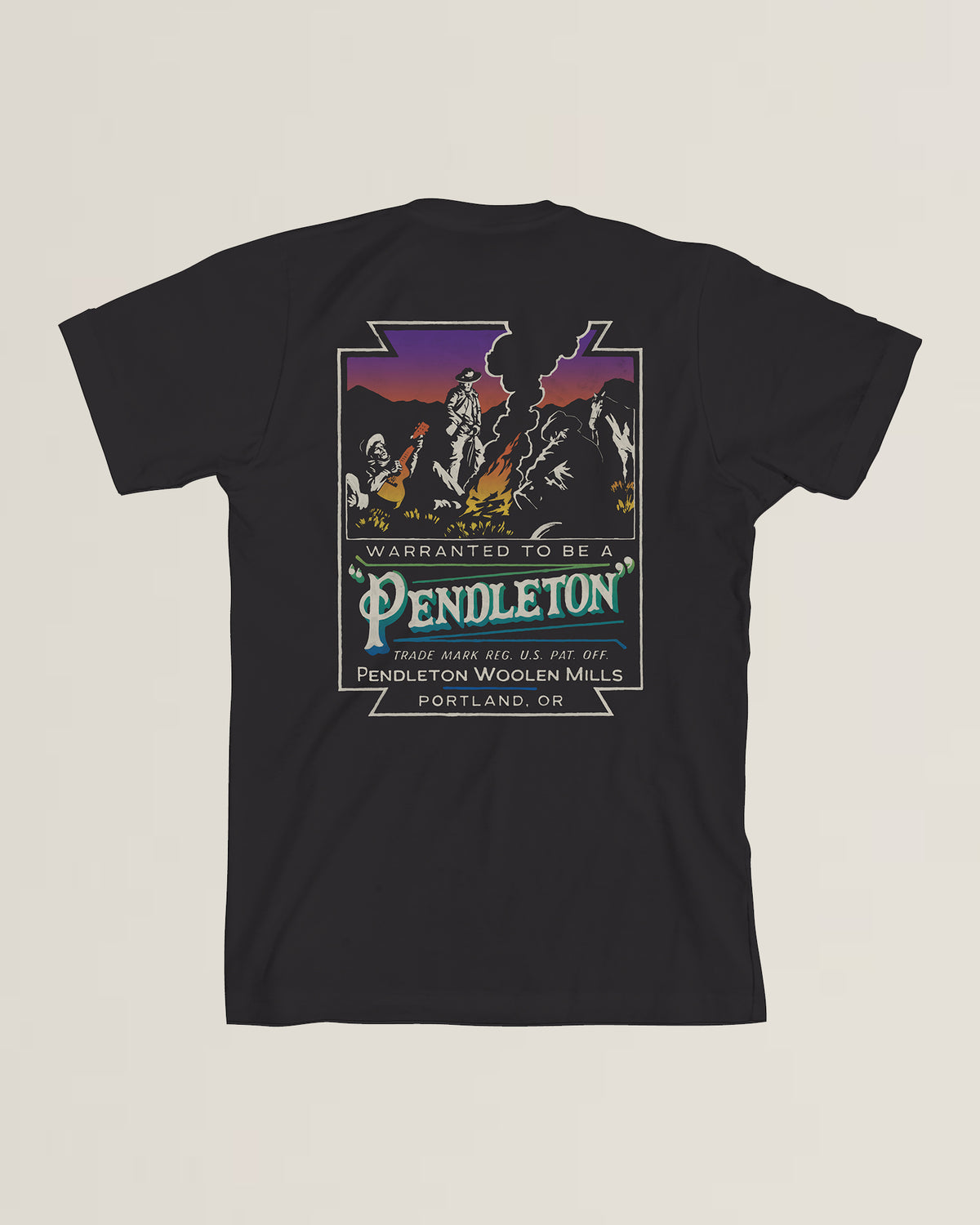 MEN'S CAMPFIRE GRAPHIC TEE<br>BLACK/MULTI