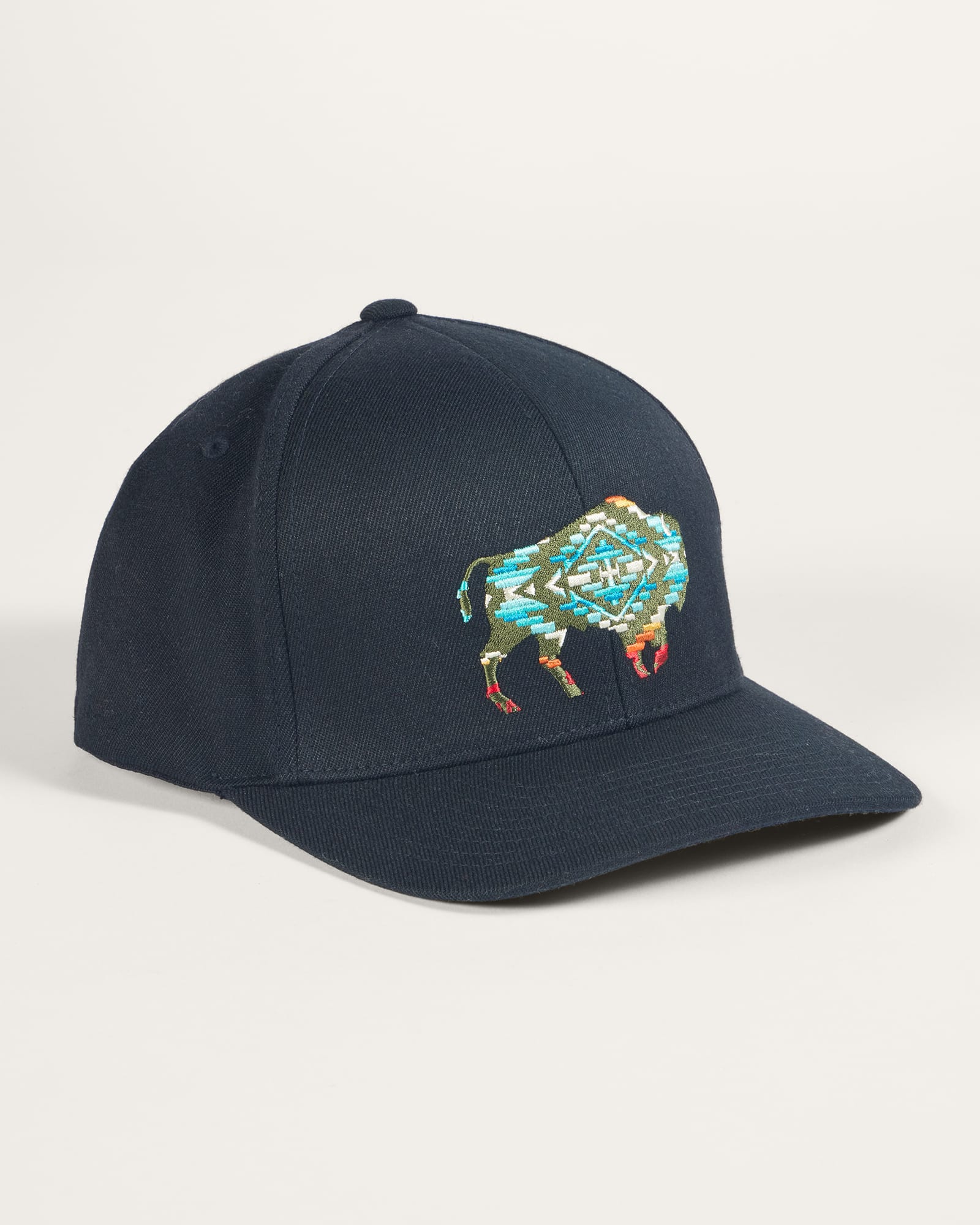 BISON EMBROIDERED HAT<br>BLACK