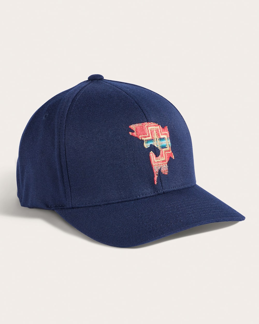 EMBROIDERED HAT<br>NAVY SALMON