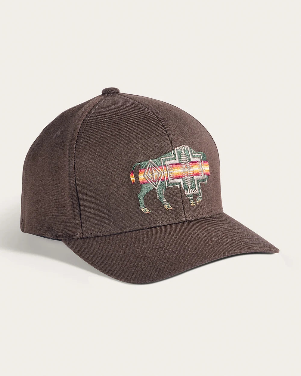 EMBROIDERED HAT<br>DARK BROWN BISON