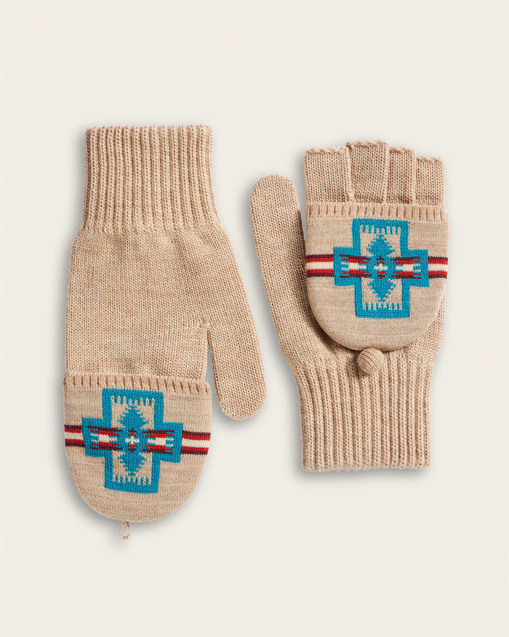 HARDING MERINO KNIT CONVERTIBLE MITTENS<br>BEIGE