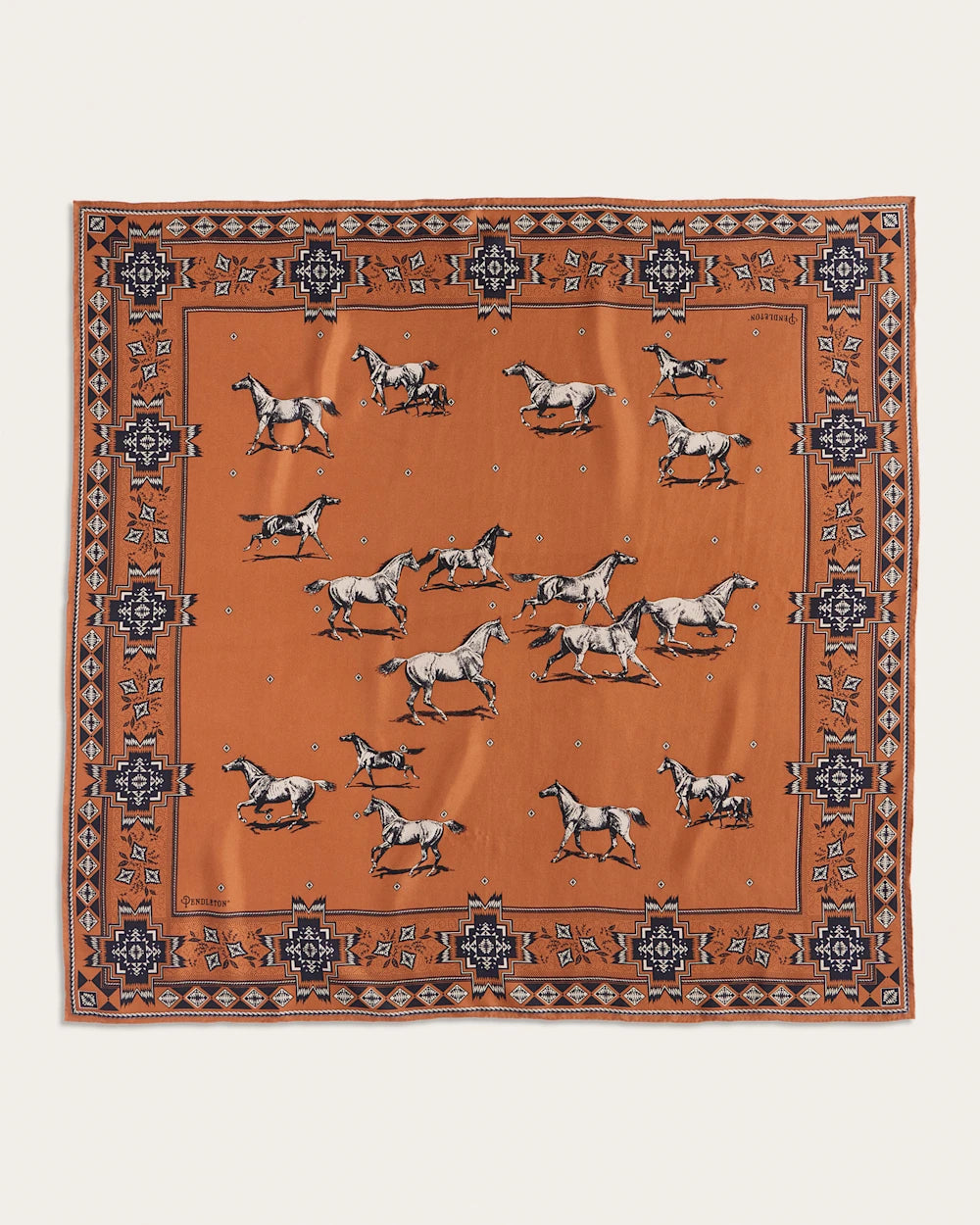 HERD OF HORSES SILK SCARF<br>CLAY