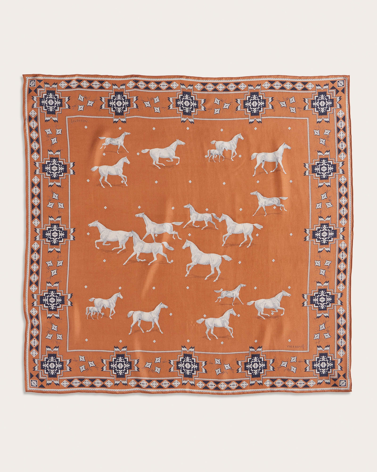 HERD OF HORSES SILK SCARF<br>CLAY