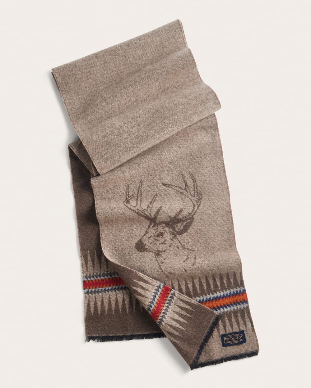SAWTOOTH BUCK WOOL SCARF<br>TAN