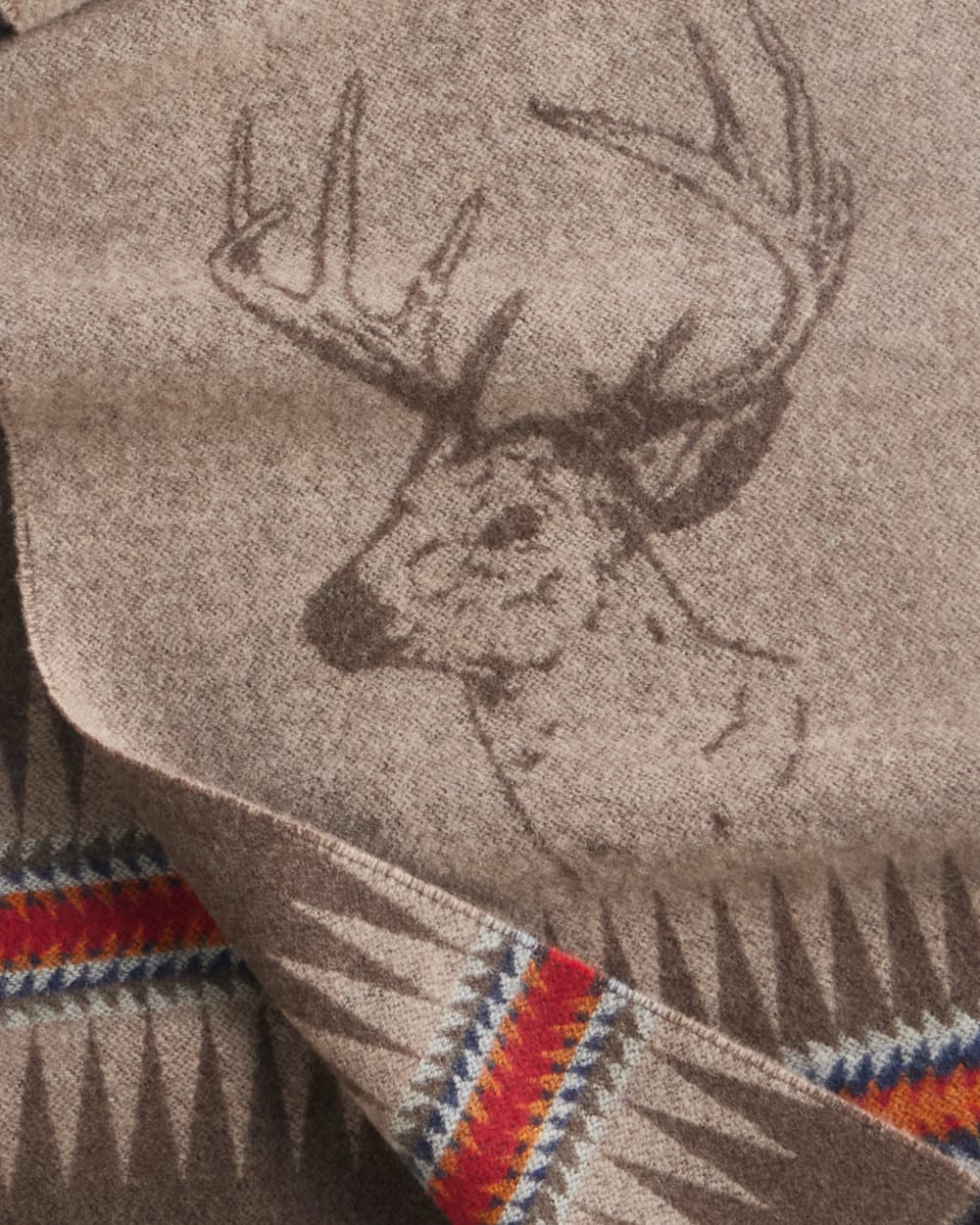 SAWTOOTH BUCK WOOL SCARF<br>TAN
