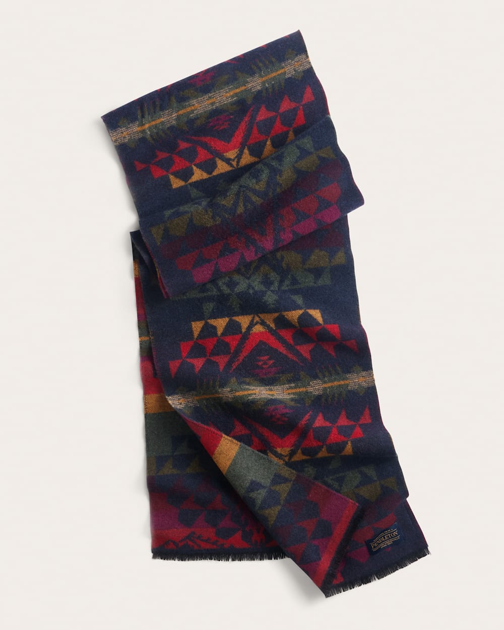 AUTUMN BIRCH WOOL SCARF<br>NAVY MULTI