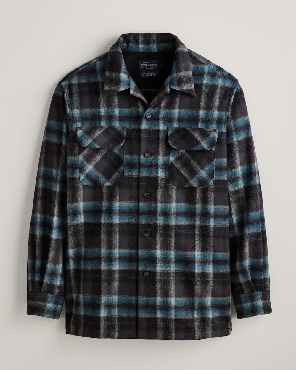 MEN'S PLAID BOARD SHIRT<br>GREY MIX/AQUA PLAID