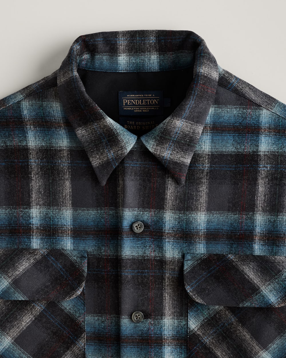 MEN'S PLAID BOARD SHIRT<br>GREY MIX/AQUA PLAID