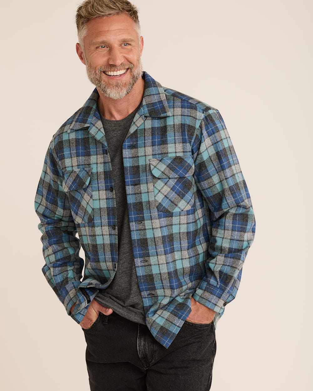 MEN'S PLAID BOARD SHIRT-BLUE ORIGINAL SURF PLAID