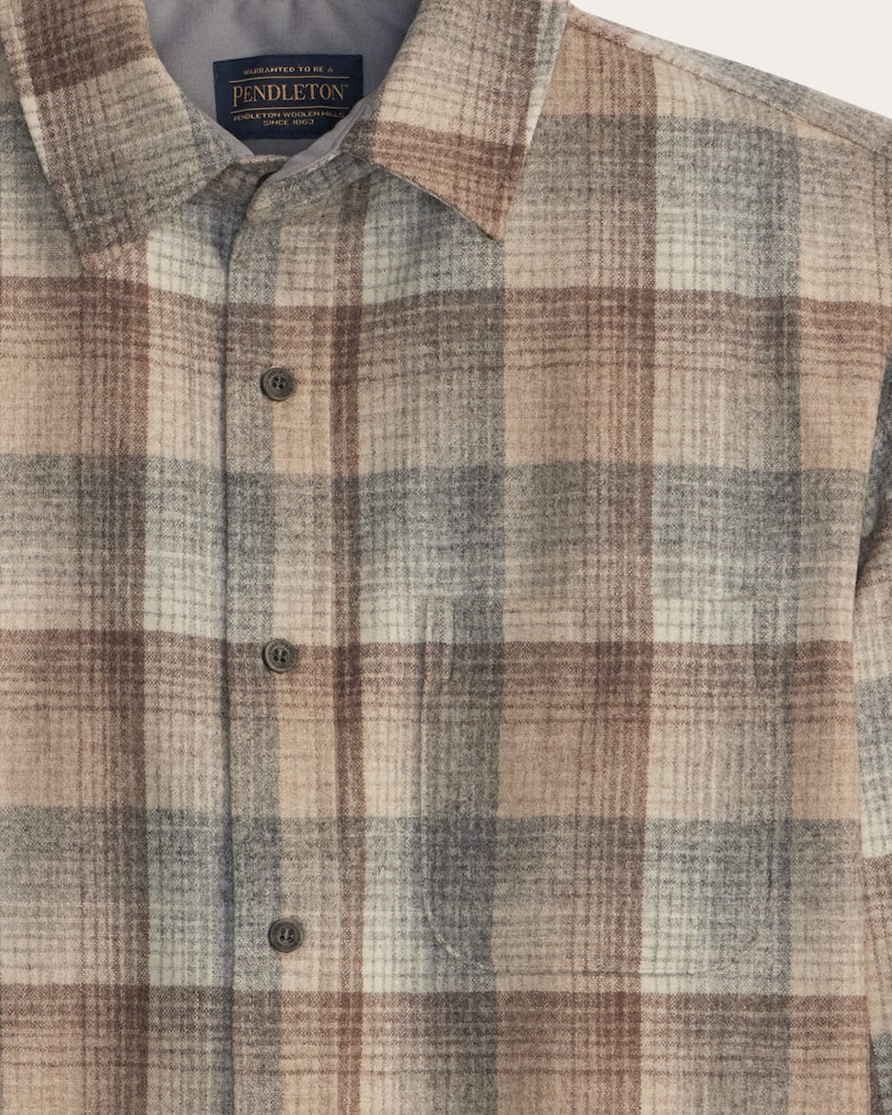 MEN'S PLAID LODGE SHIRT<br>TAN/GREY OMBRE