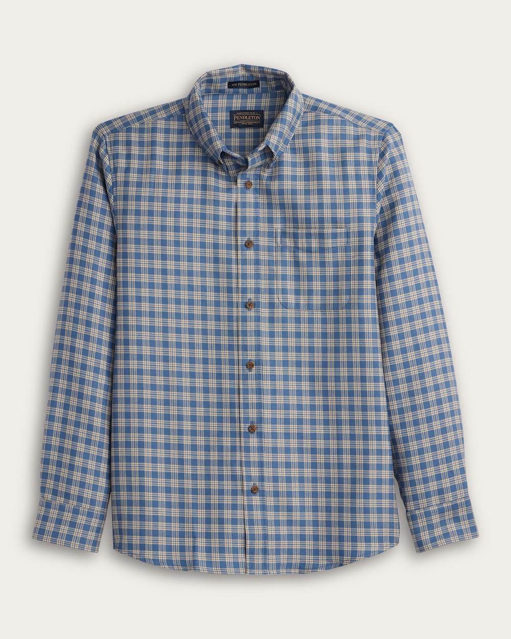 MEN'S SIR PENDLETON MERINO SHIRT<br>BLUE/TAN CHECK
