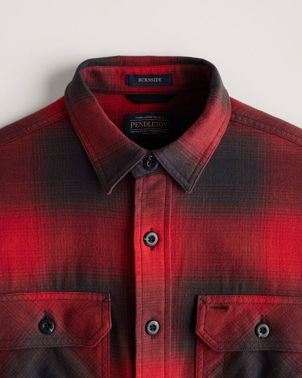 SAMPLE -MEN'S PLAID BURNSIDE COTTON FLANNEL SHIRT<br>RED/BLACK PLAID
