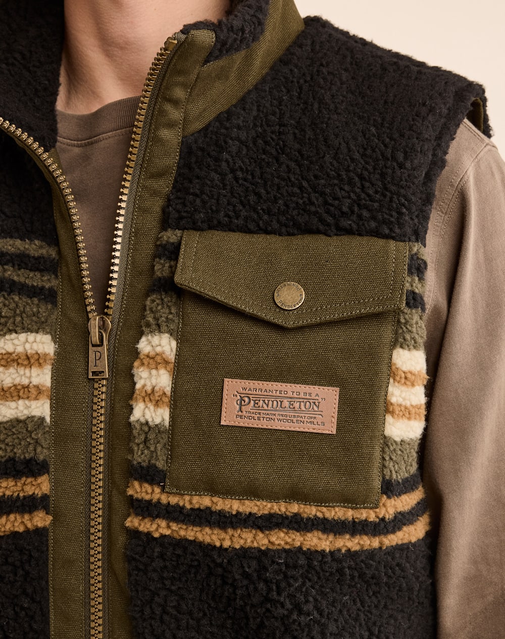 SAMPLE - Ridgeline - Berber Vest<br>Olive Bronze Stripe
