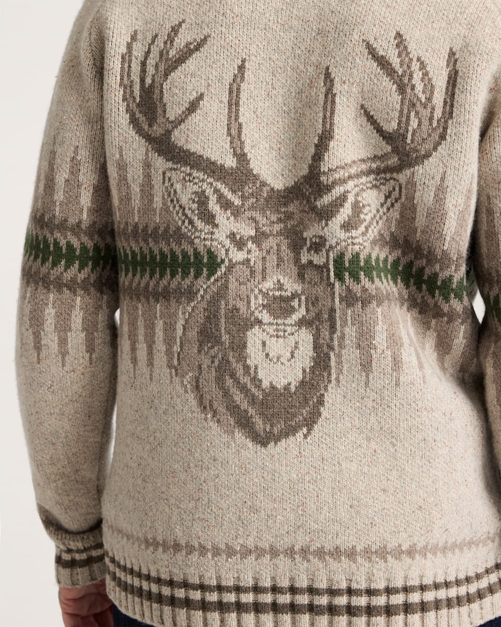 MEN'S SAWTOOTH BUCK LAMBSWOOL ZIP CARDIGAN<br>OATMEAL