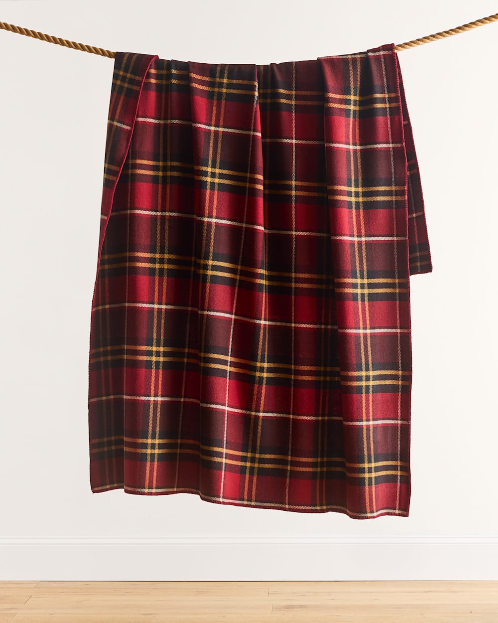 ECO-WISE WOOL PLAID/STRIPE BLANKET<br>LODGE PLAID