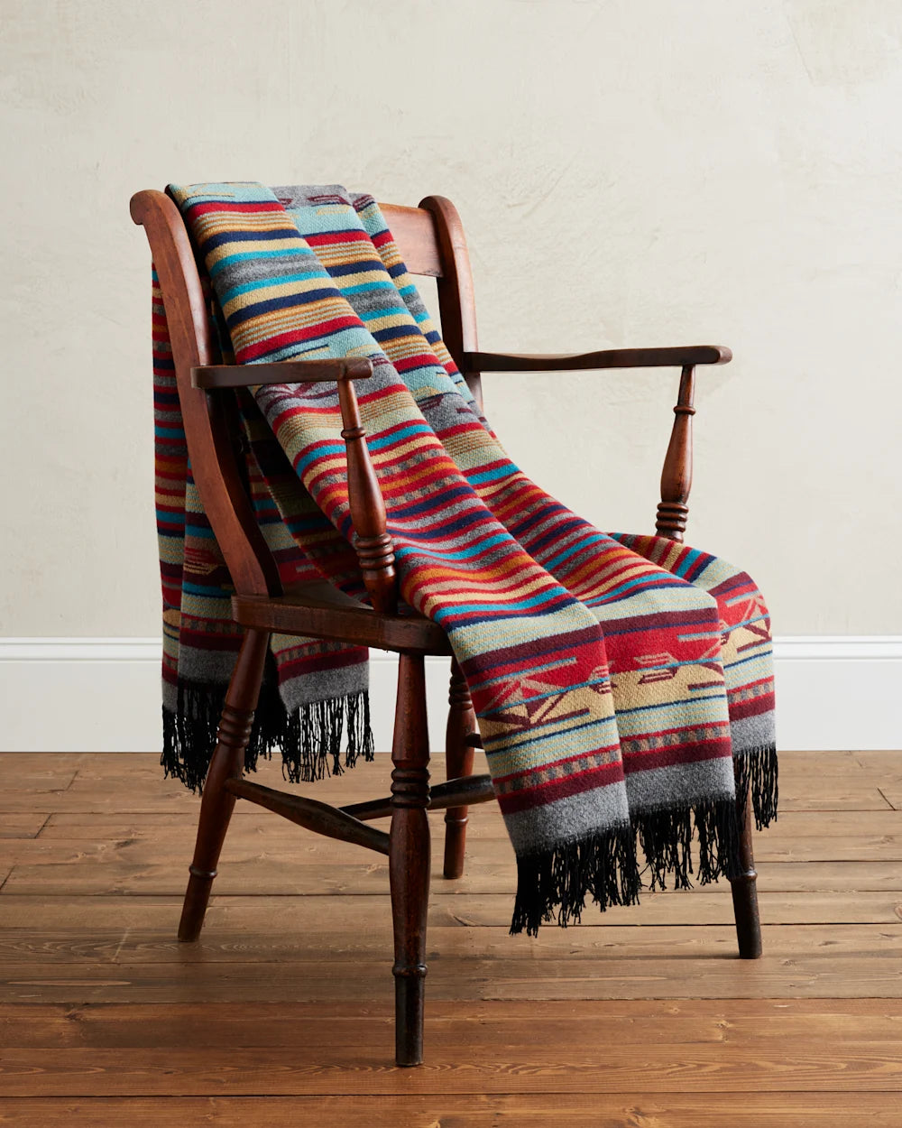 CHIMAYO THROW<br>GARNET/GREY STRIPE