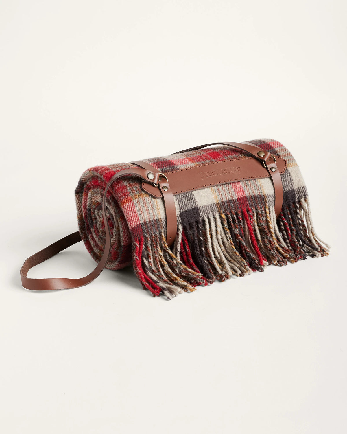 MOTOR ROBE THROW WITH LEATHER CARRIER<br>LASSEN