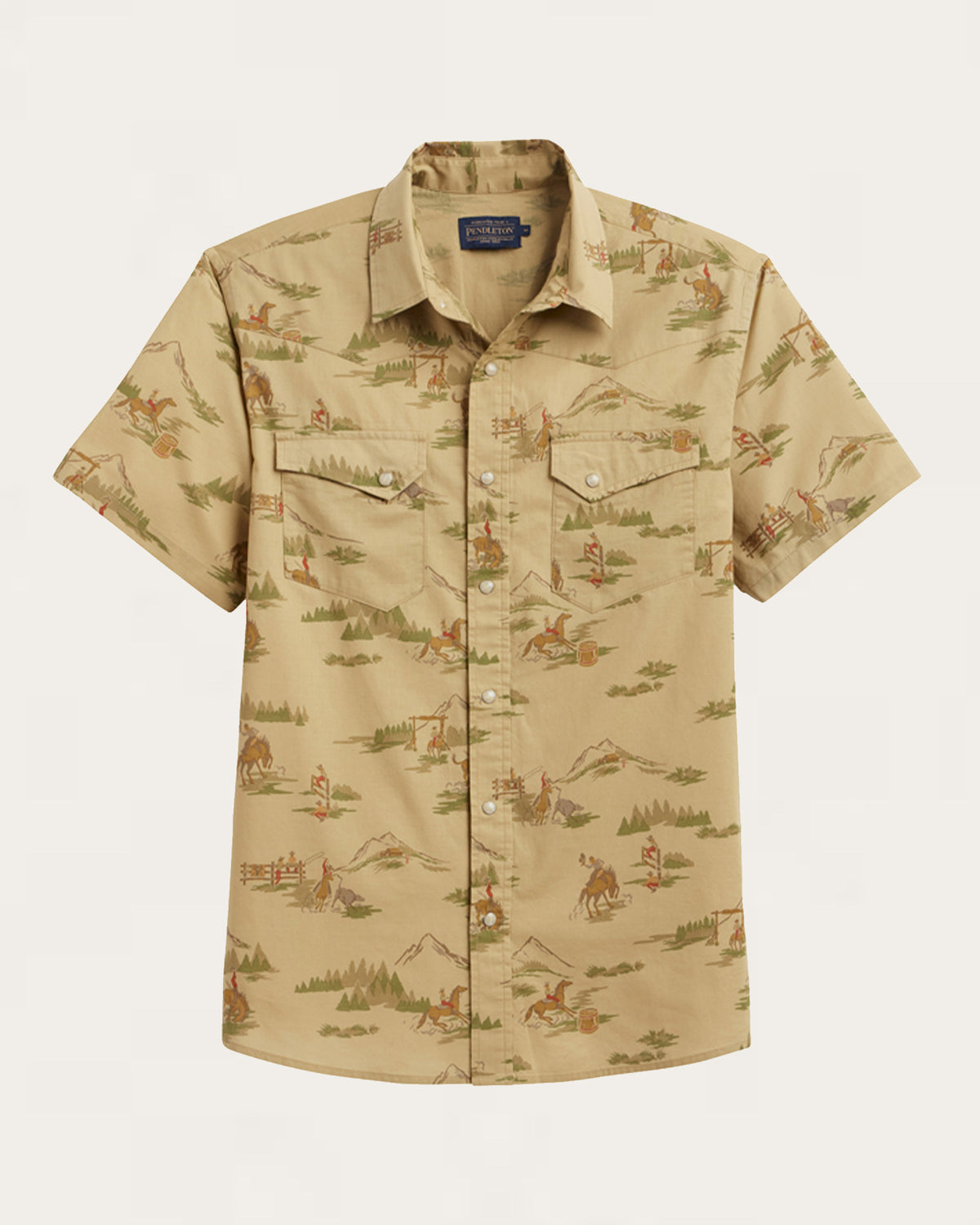 MEN'S SHORT-SLEEVE LARAMIE SNAP-FRONT SHIRT<br>RANCH RODEO TAN