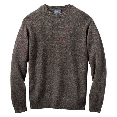 SAMPLE - MEN'S SHETLAND CREW<br>DARK BROWN MIX