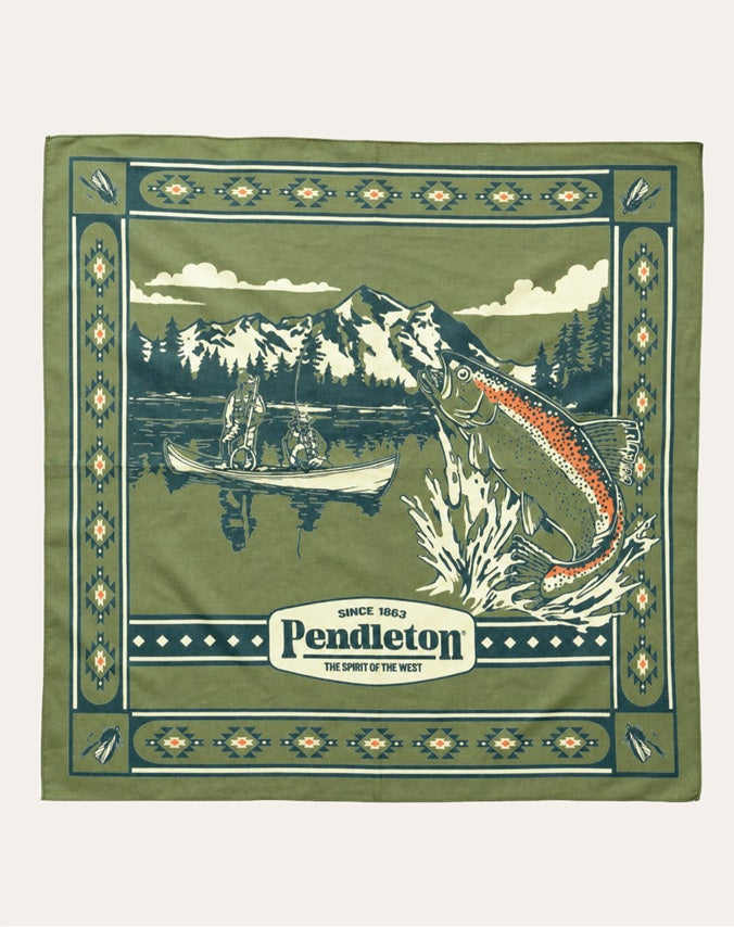 25" COTTON BANDANA<br>LAKESIDE OLIVE