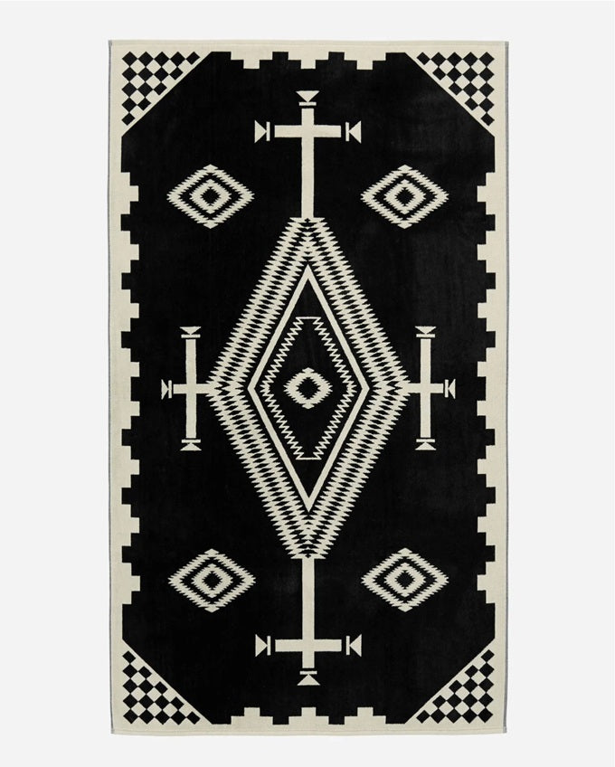 LOS OJOS SPA TOWEL<br>BLACK/WHITE