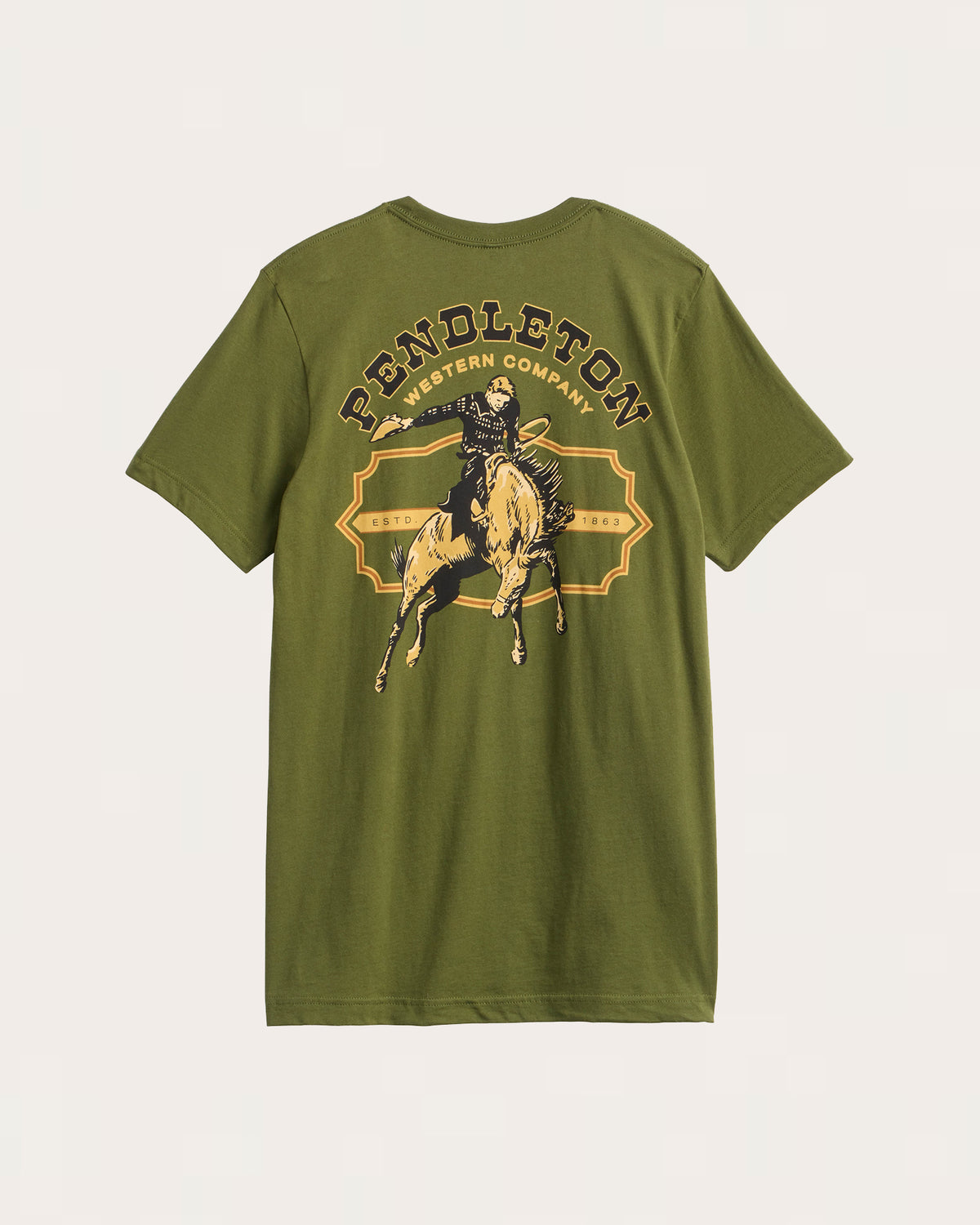 MEN'S SHORT-SLEEVE WESTERN GRAPHIC TEE<br>OLIVE/MULTI