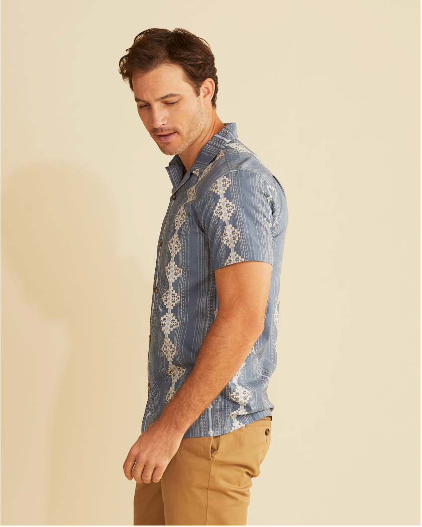 Aloha Shirt <br> Washed Blue