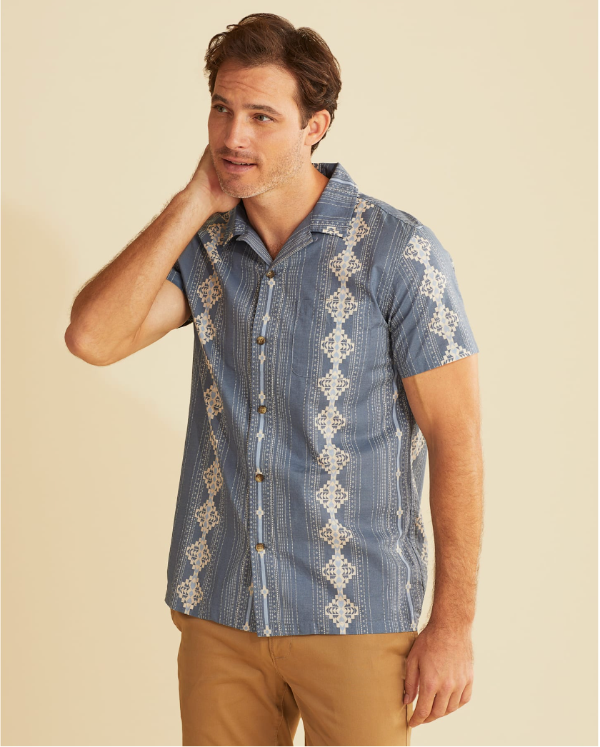 Aloha Shirt <br> Washed Blue