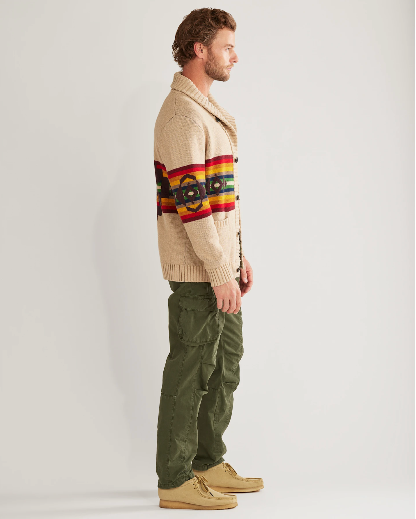 Alto Mesa Cotton Cardigan <br> Alto Mesa Ivory/Scarlet