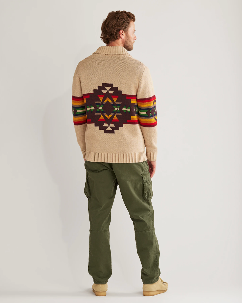 Alto Mesa Cotton Cardigan <br> Alto Mesa Ivory/Scarlet