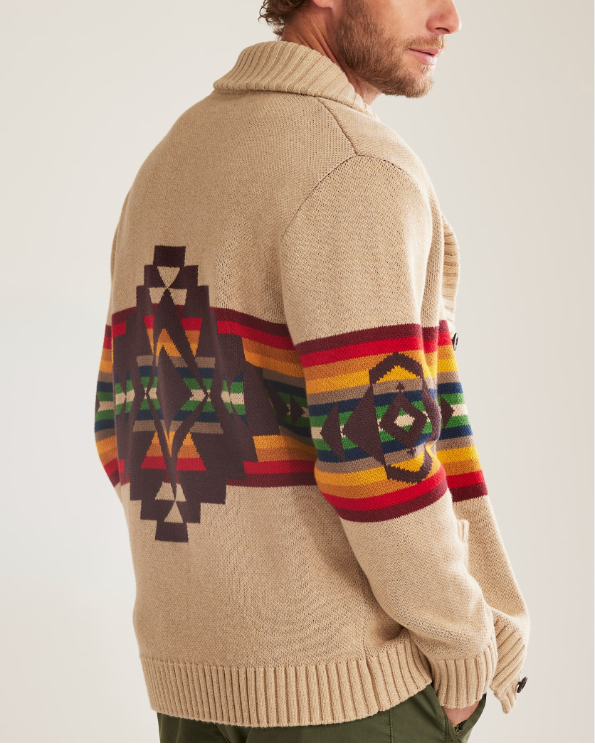 Alto Mesa Cotton Cardigan <br> Alto Mesa Ivory/Scarlet