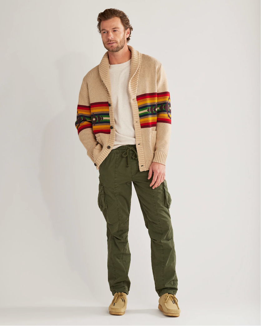 Alto Mesa Cotton Cardigan <br> Alto Mesa Ivory/Scarlet