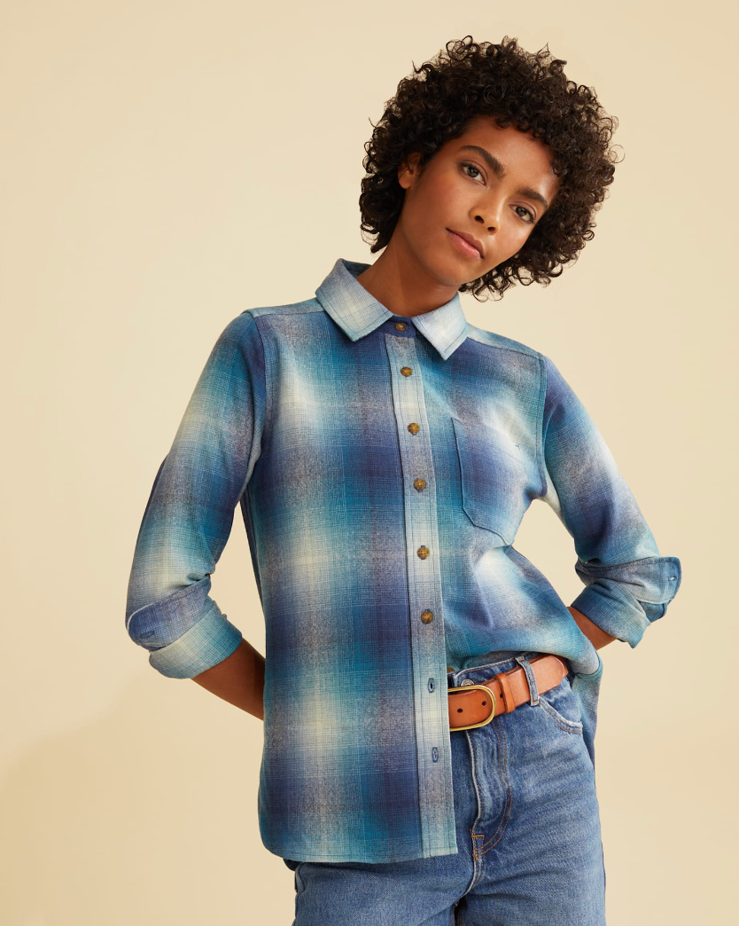 Meredith Wool Shirt <br> Blue Ombre