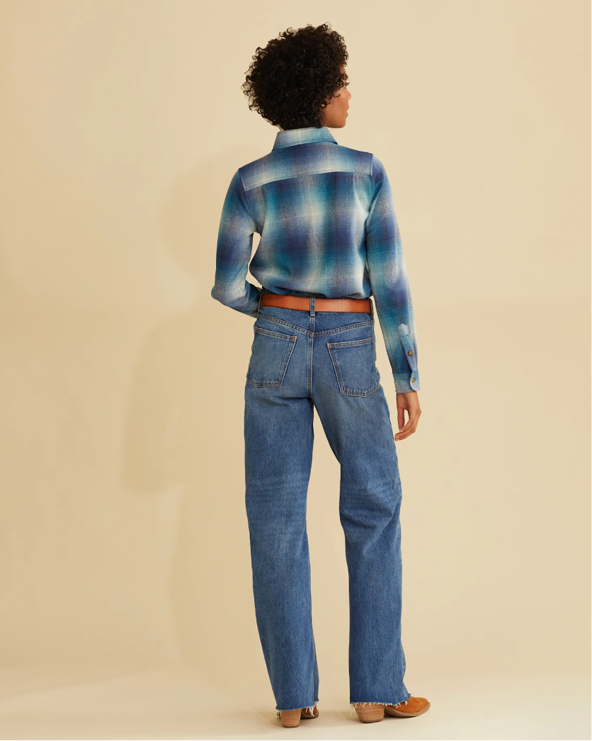 Meredith Wool Shirt <br> Blue Ombre