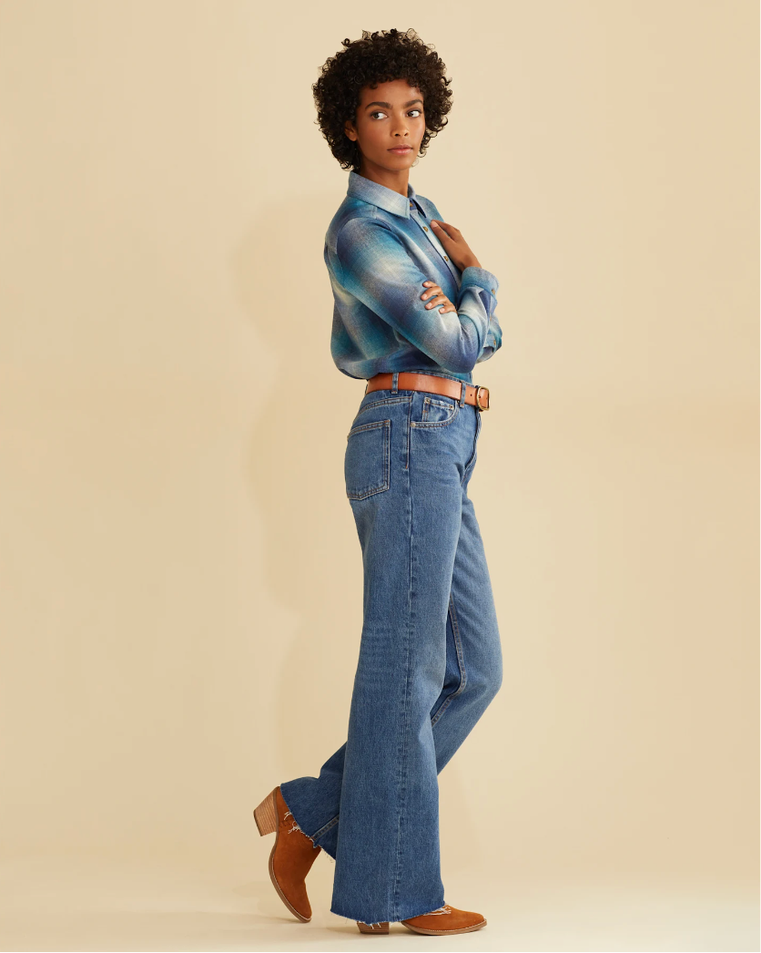 Meredith Wool Shirt <br> Blue Ombre