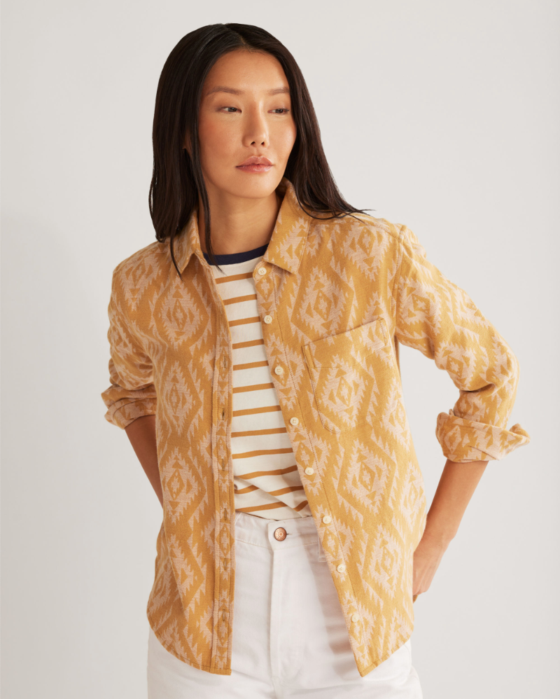 Long Beach Chamois Shirt <br> Curry/Brown Sugar
